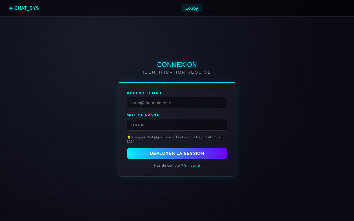 Aperçu de l'application de chat web