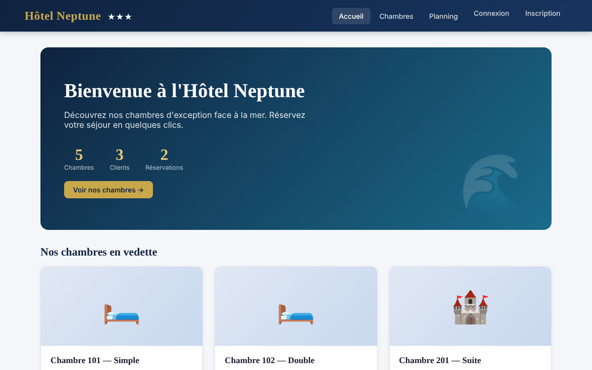 Aperçu du site Hôtel Neptune